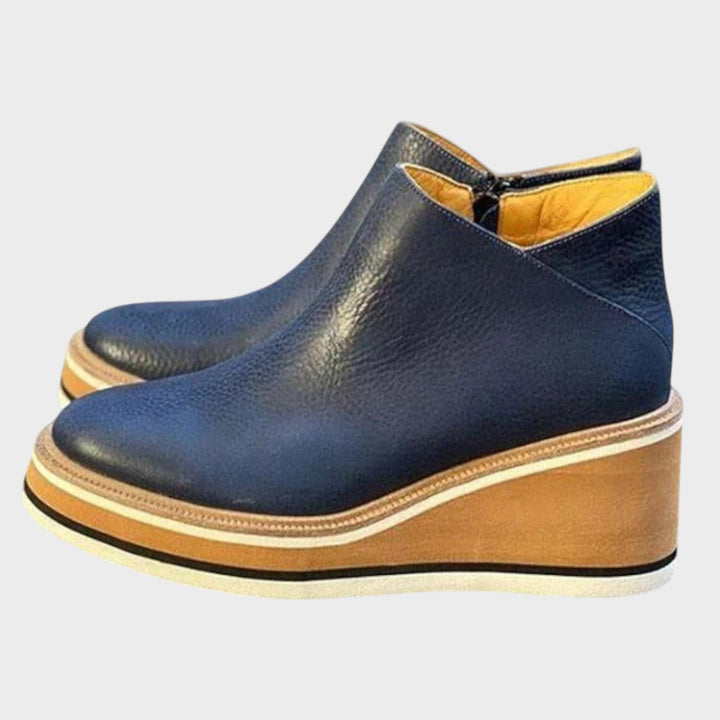 Vina | Leather Platform Ankle Boots
