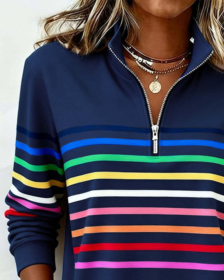 marie | colorful zip sweater