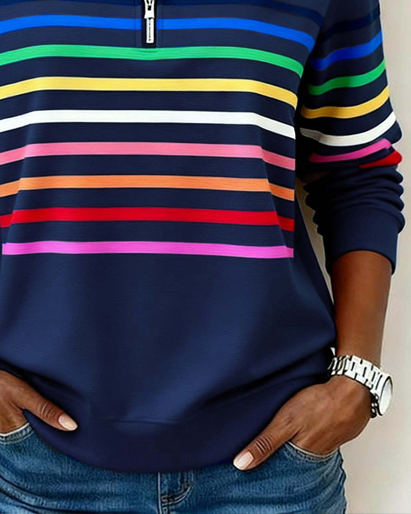 marie | colorful zip sweater