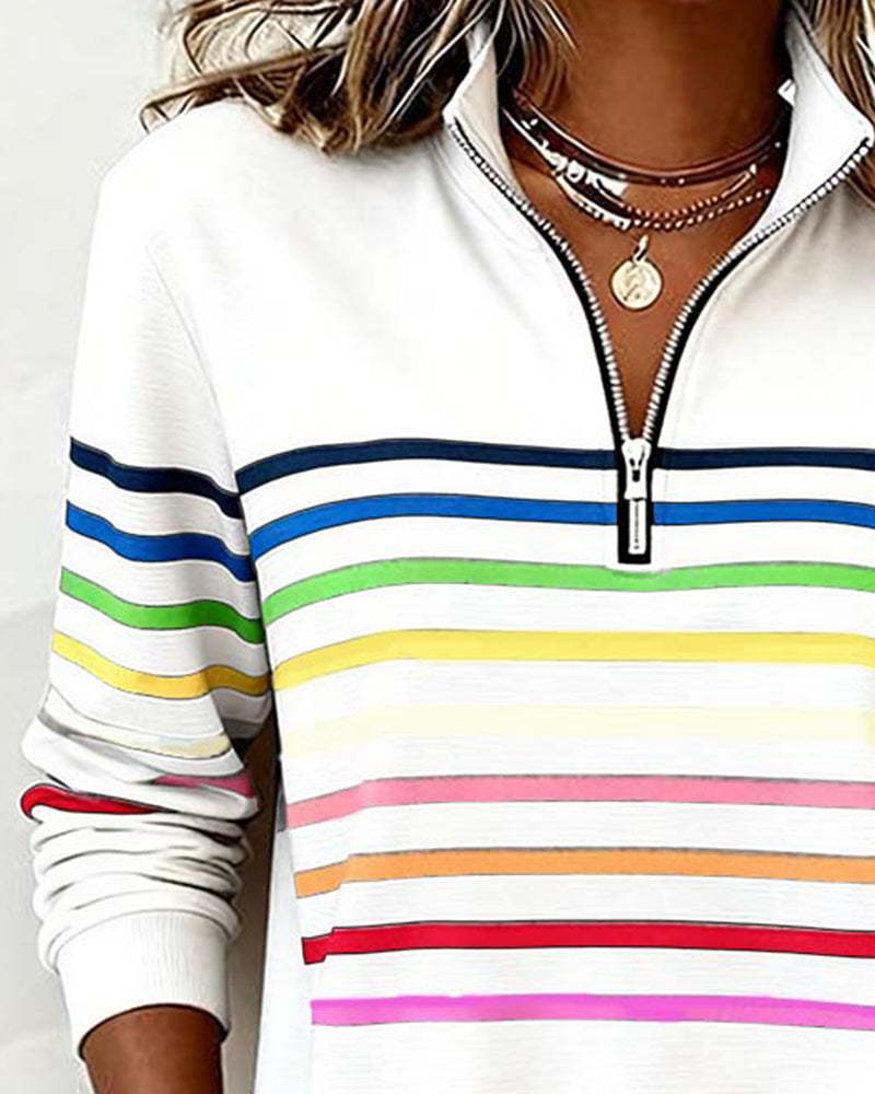 marie | colorful zip sweater