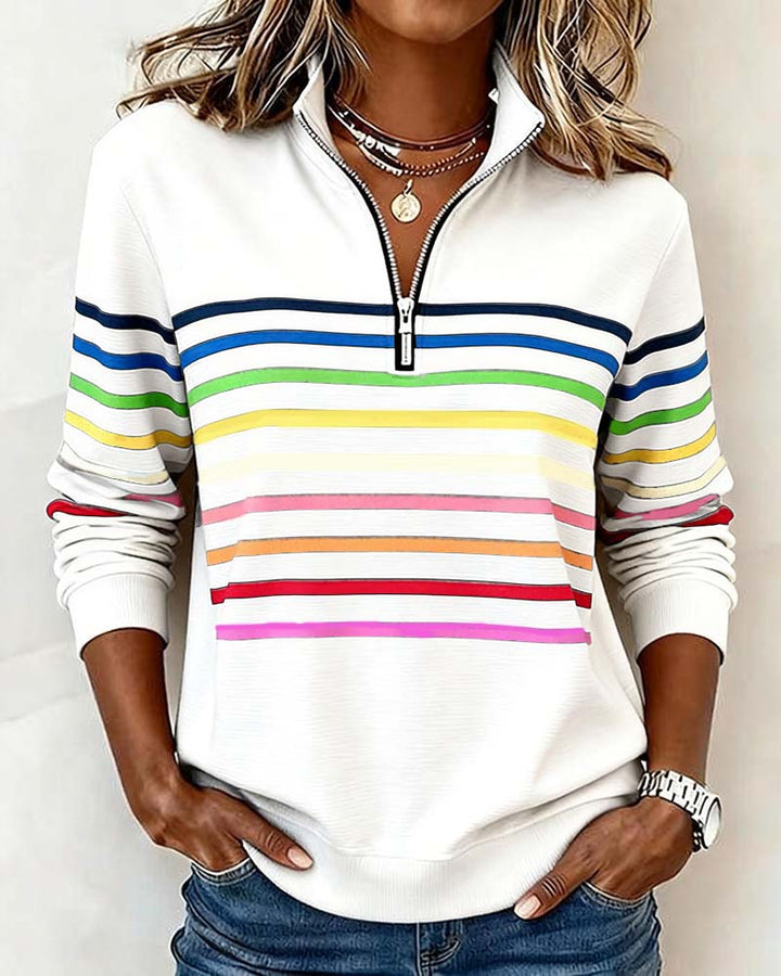 marie | colorful zip sweater