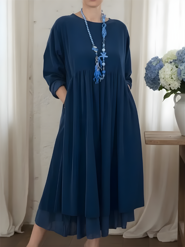 VALESSA DOUBLE HEM MIDI DRESS