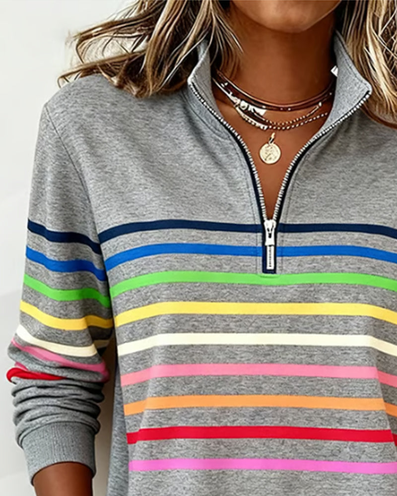 marie | colorful zip sweater
