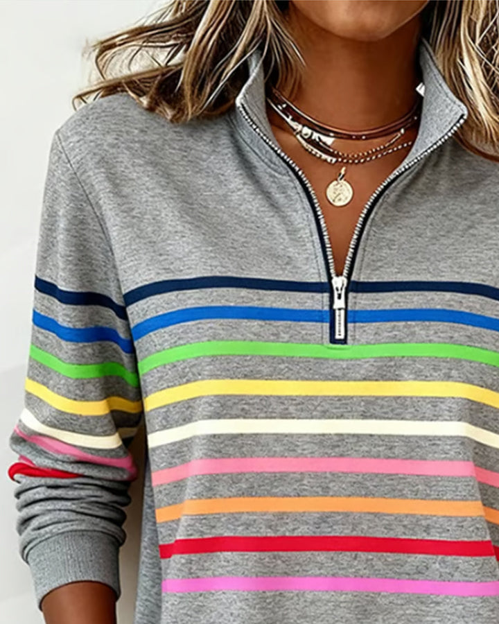 marie | colorful zip sweater