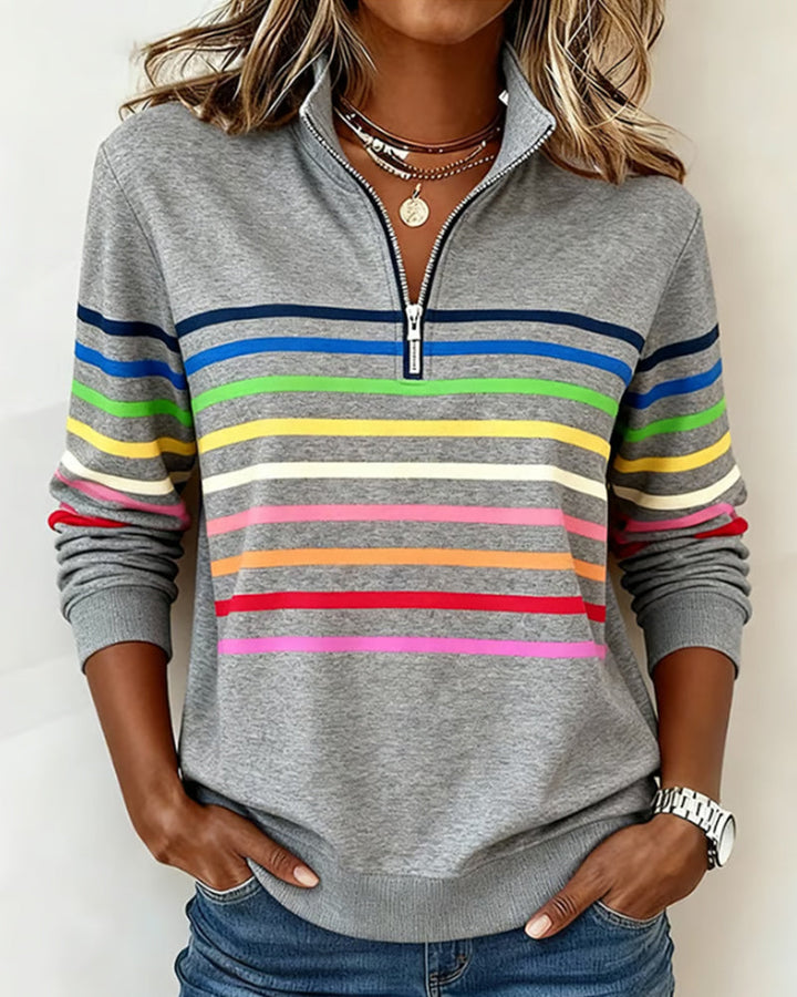 marie | colorful zip sweater