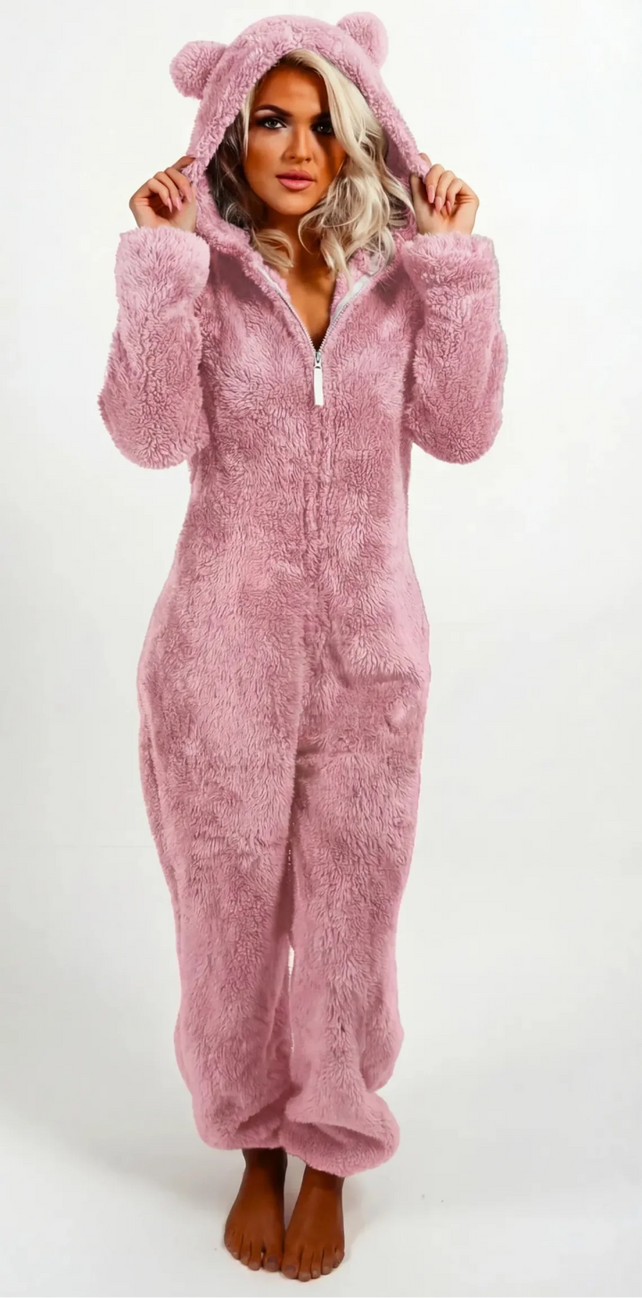 Celia - Plush Teddy Hoodie Suit