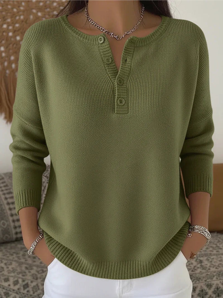 Mira – Knitted Sweater with Button Closure
