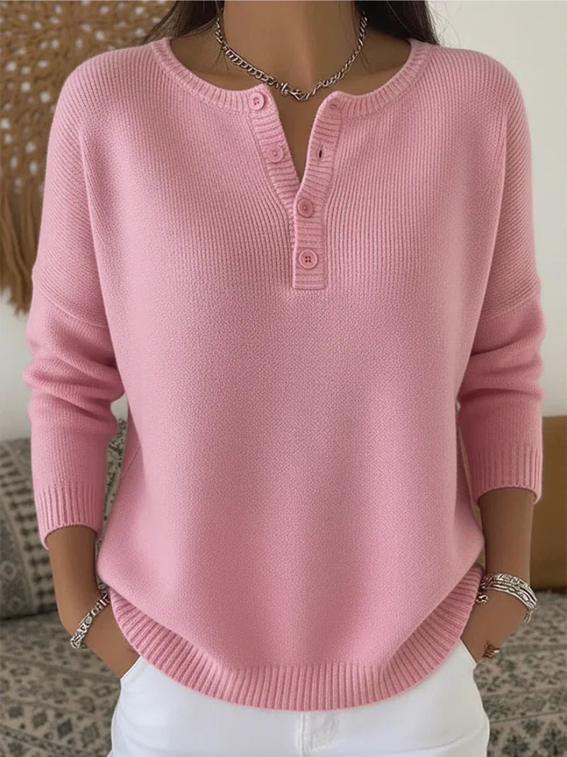 Mira – Knitted Sweater with Button Closure