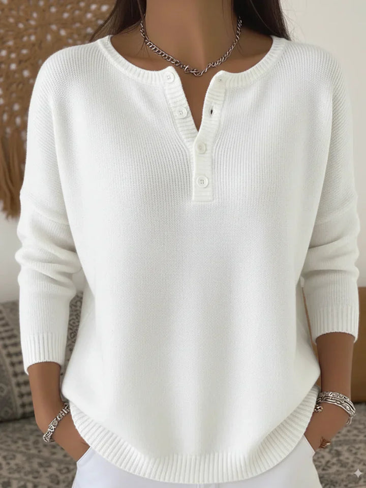 Mira – Knitted Sweater with Button Closure