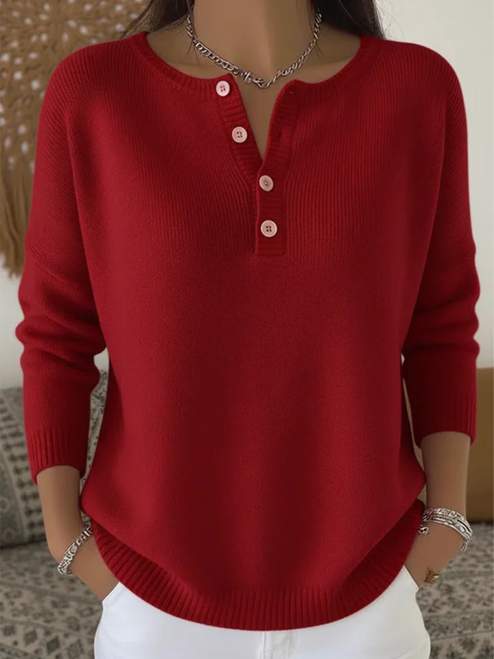 Mira – Knitted Sweater with Button Closure