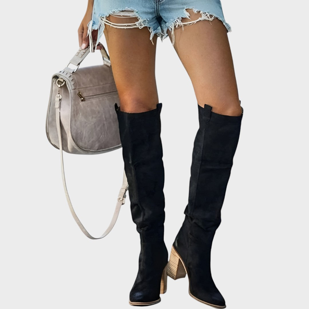 Diane | Suede Knee-High Boots